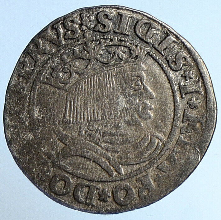 1531 POLAND King Sigismund I Vintage Authentic ANTIQUE Silver Grosz Coin i111022