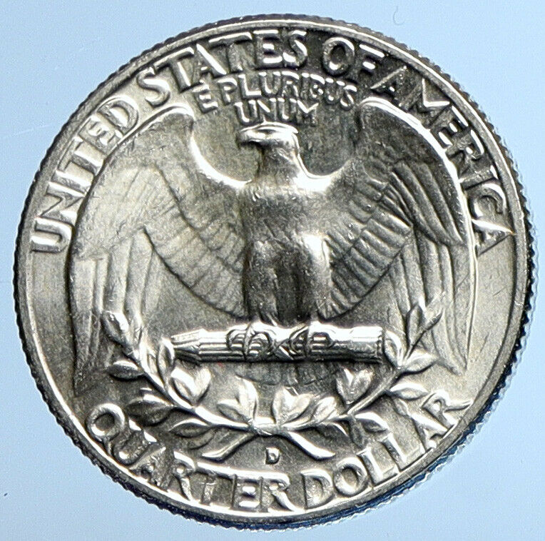 1961 D UNITED STATES USA President Washington OLD Silver Quarter Coin i111043