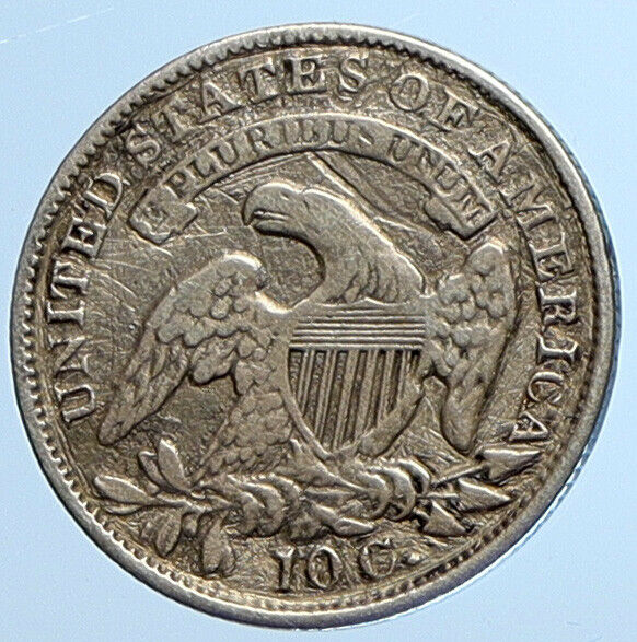 1833 O UNITED STATES Authentic Capped Liberty Cap Silver Dime US Coin i111072