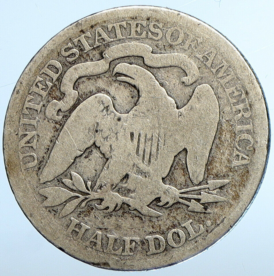 1877 P UNITED STATES Eagle Seated Liberty OLD Silver Half Dollar Coin i111100