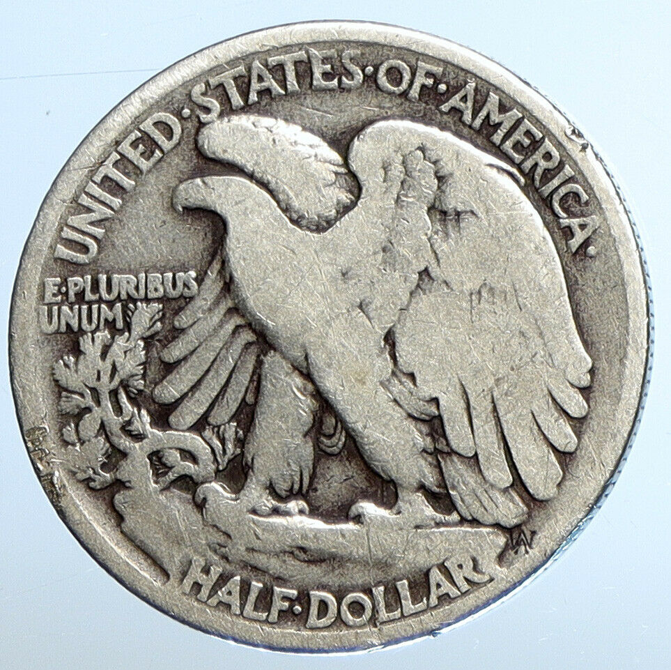 1918 P UNITED STATES Silver WALKING LIBERTY Half Dollar Coin BALD EAGLE i111119