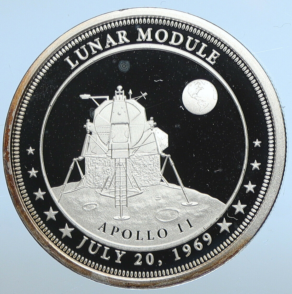 2017 FIJI UK Elizabeth II APOLLO LUNAR MODULE Space Misson Dollar Coin i111159