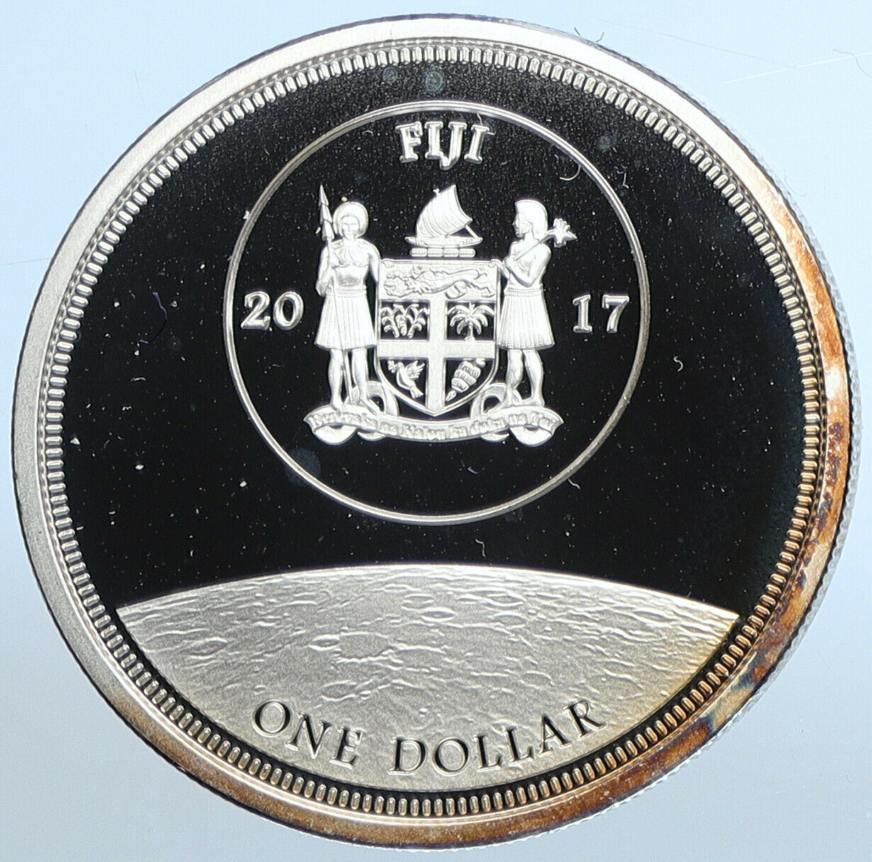 2017 FIJI UK Elizabeth II APOLLO LUNAR MODULE Space Misson Dollar Coin i111159