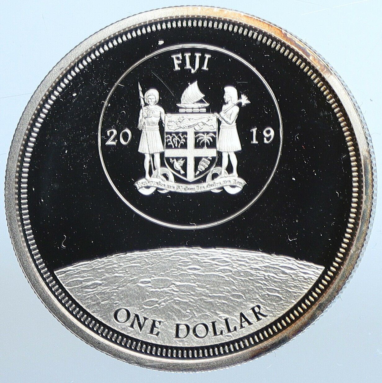 2019 FIJI Queen Elizabeth II APOLLO 11 Space Misson Genuine Dollar Coin i111156