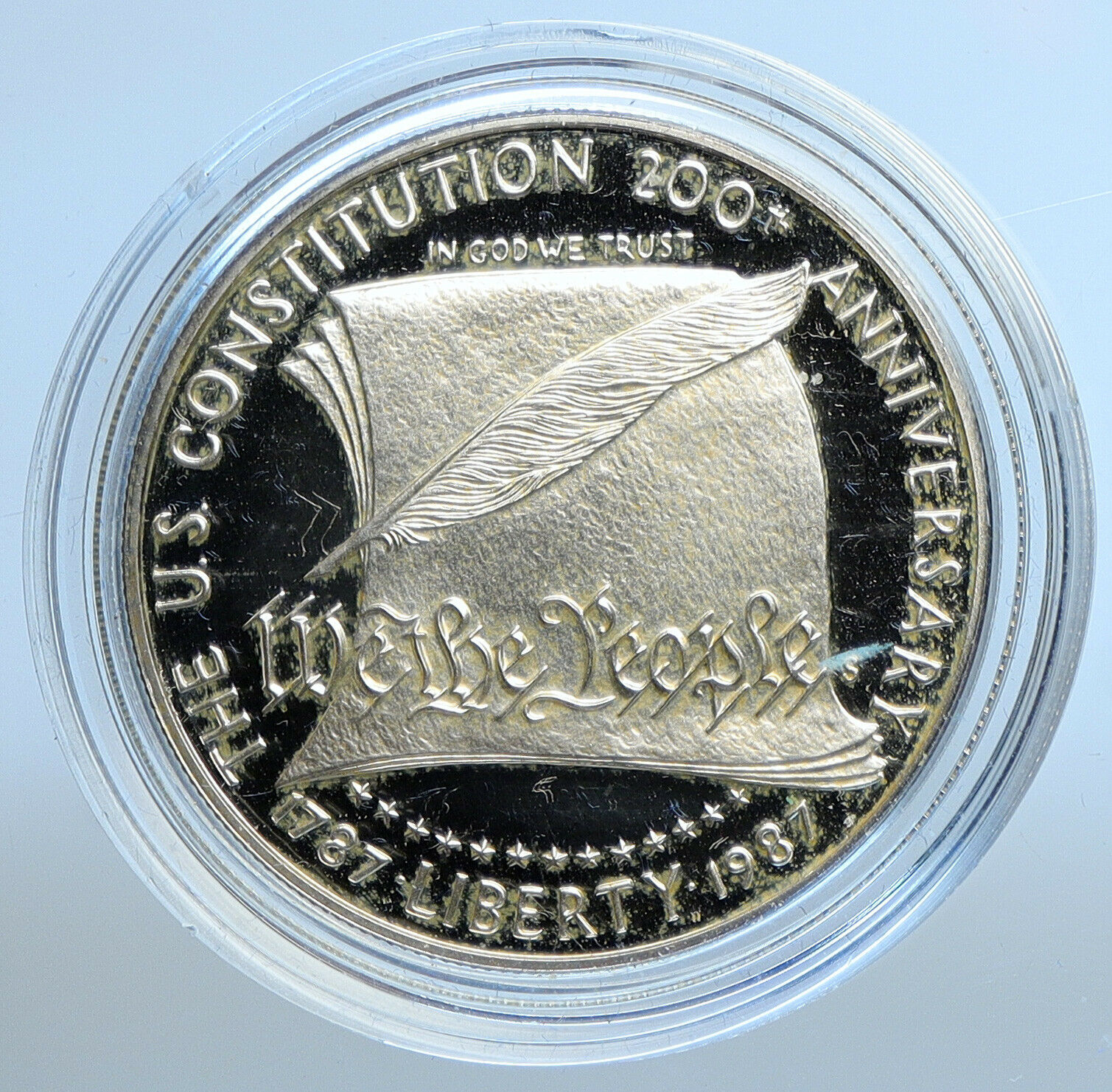 1987 S UNITED STATES Constitution Quill Scroll PROOF SILVER Dollar Coin i111155