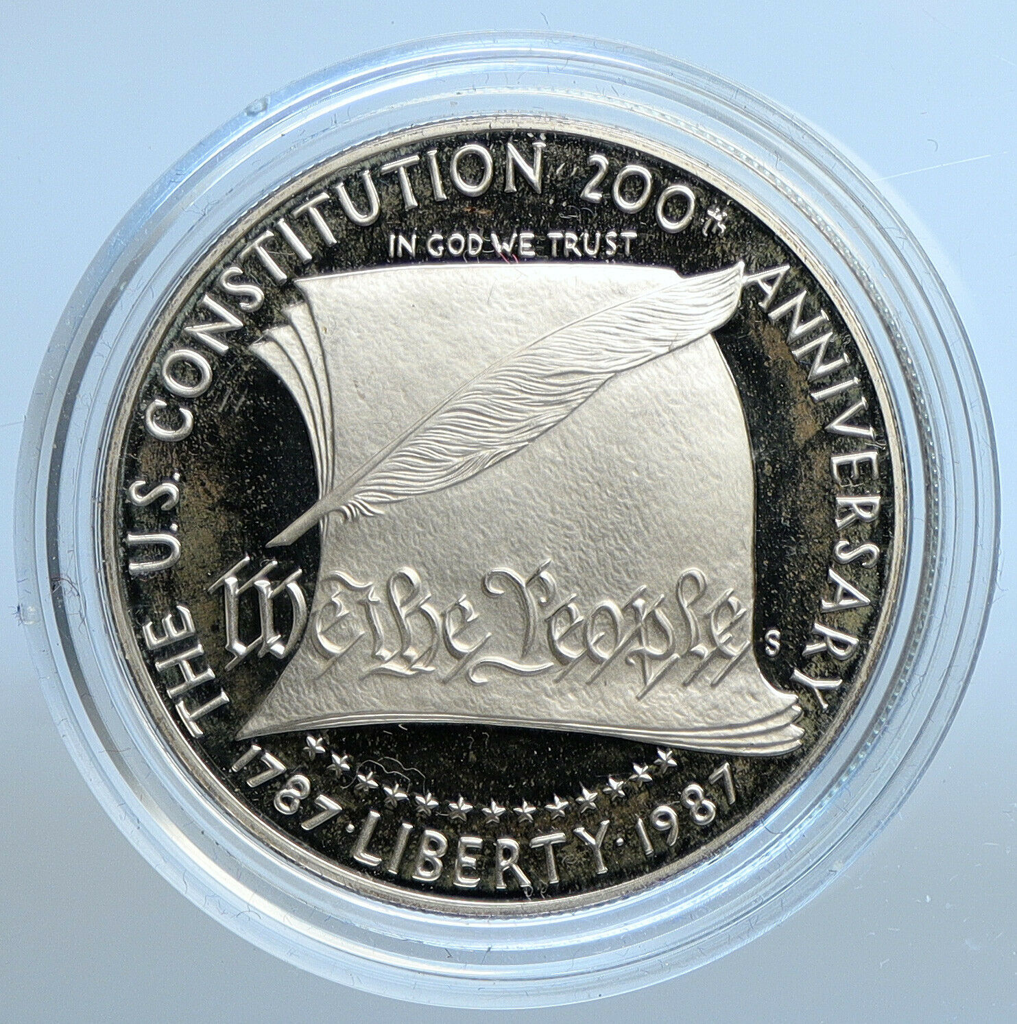 1987 S UNITED STATES Constitution Quill Scroll PROOF SILVER Dollar Coin i111148