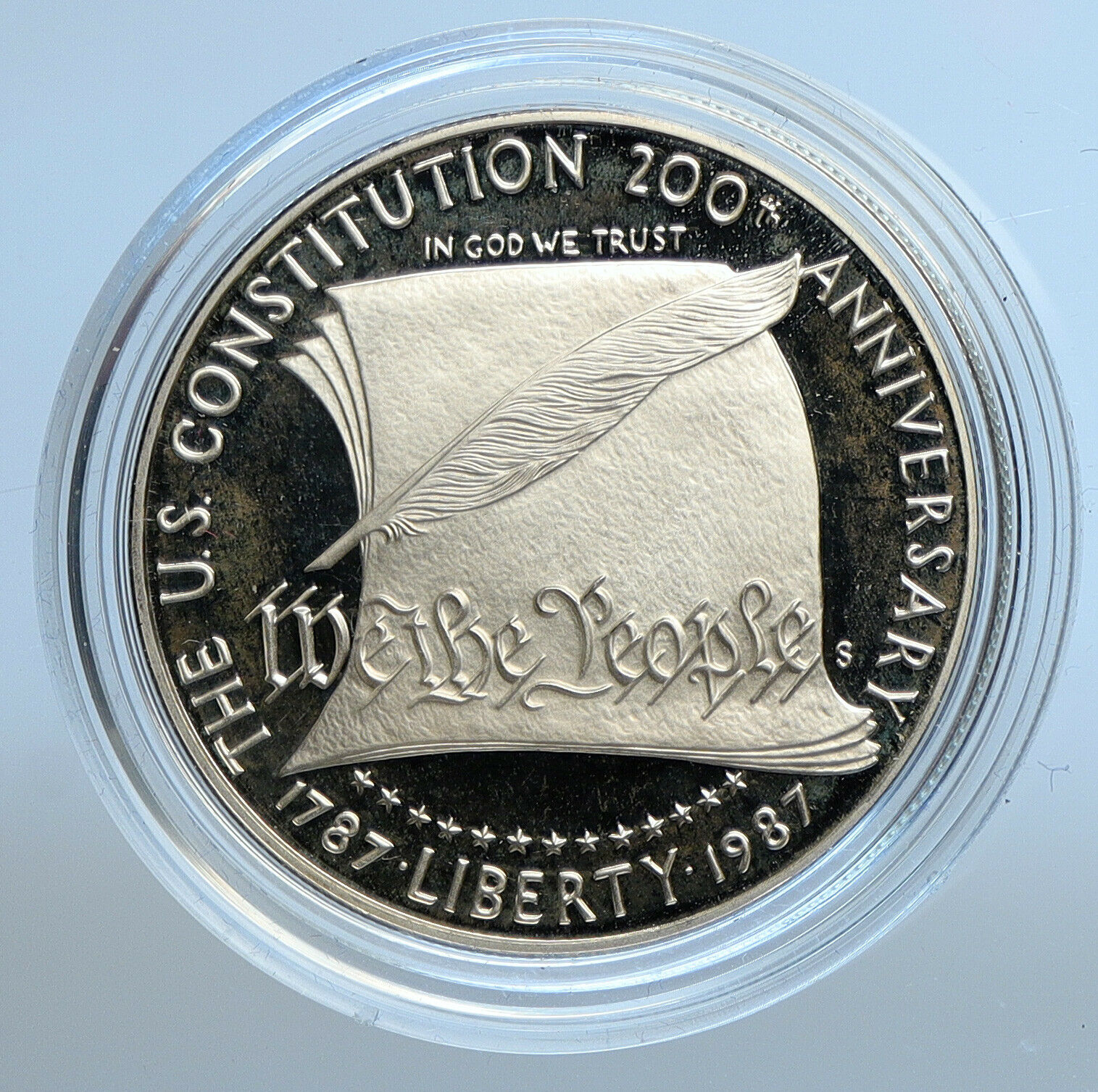 1987 S UNITED STATES Constitution Quill Scroll PROOF SILVER Dollar Coin i111171