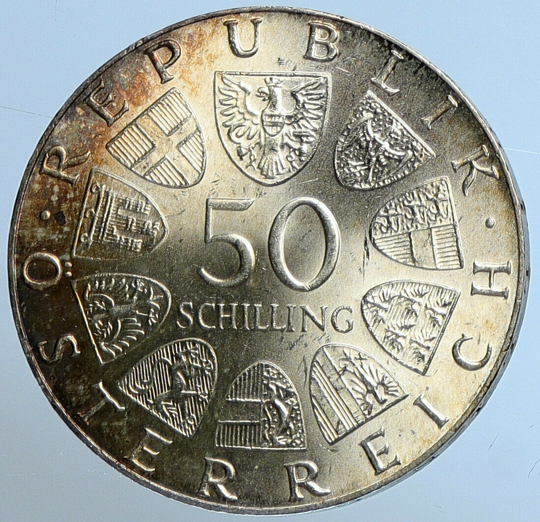 1974 AUSTRIA Austrian POLICE FORCE VINTAGE Old Silver 50 Shilling Coin i111195