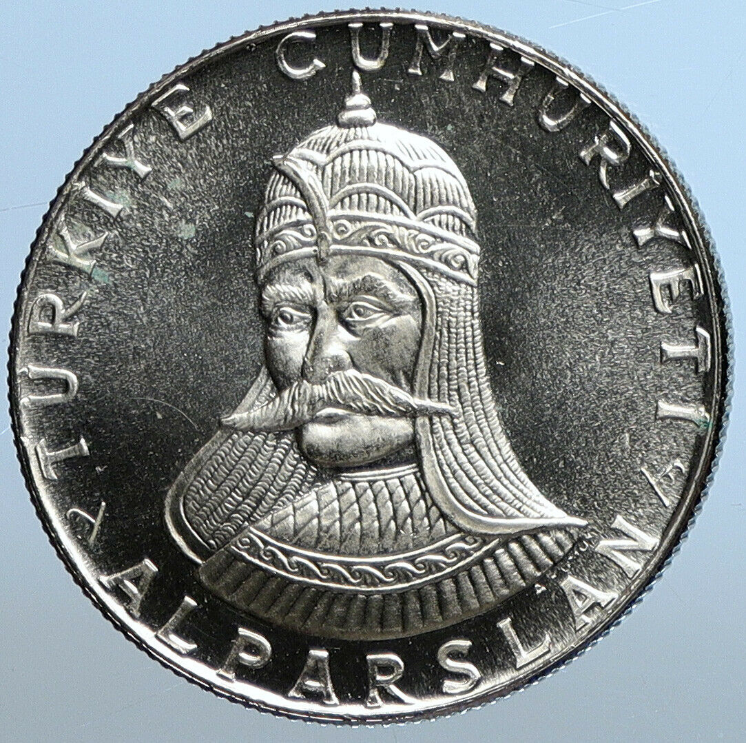 1971 TURKEY Battle of Malazgirt OLD VINTAGE Silver Islamic 50 Lira Coin i111194