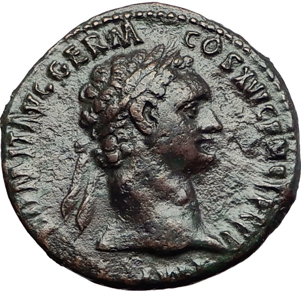 DOMITIAN 92AD Rome MONETA Money Goddess Authentic Ancient Roman Coin i57882