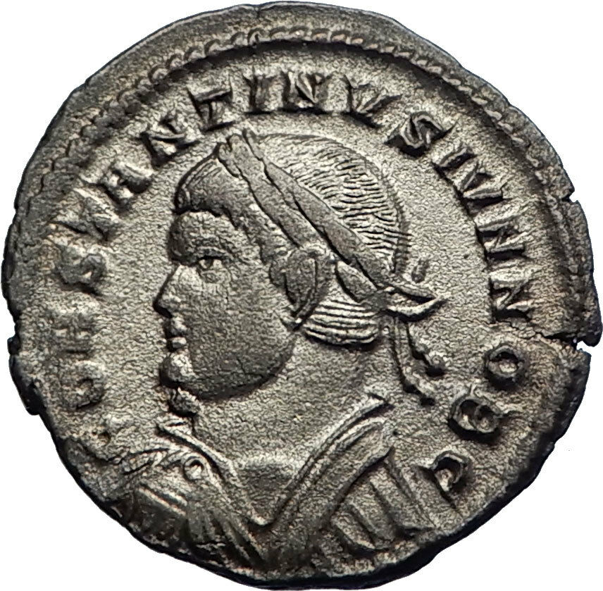 CONSTANTINE II Jr Constantine I Son Ancient Silvered Roman Coin Camp Gate i74154