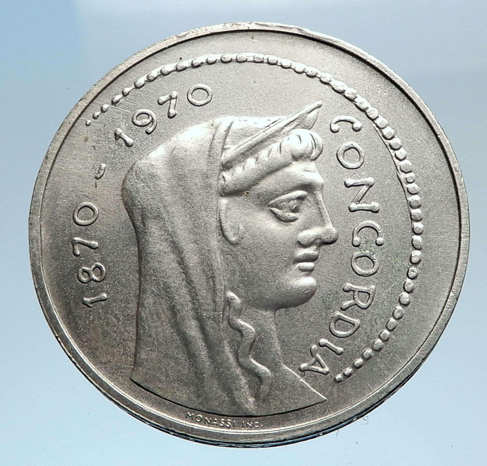 1970 ITALY Silver 1000 Lire ROME CAPITAL for 1000 Years ITALIAN Coin i74275