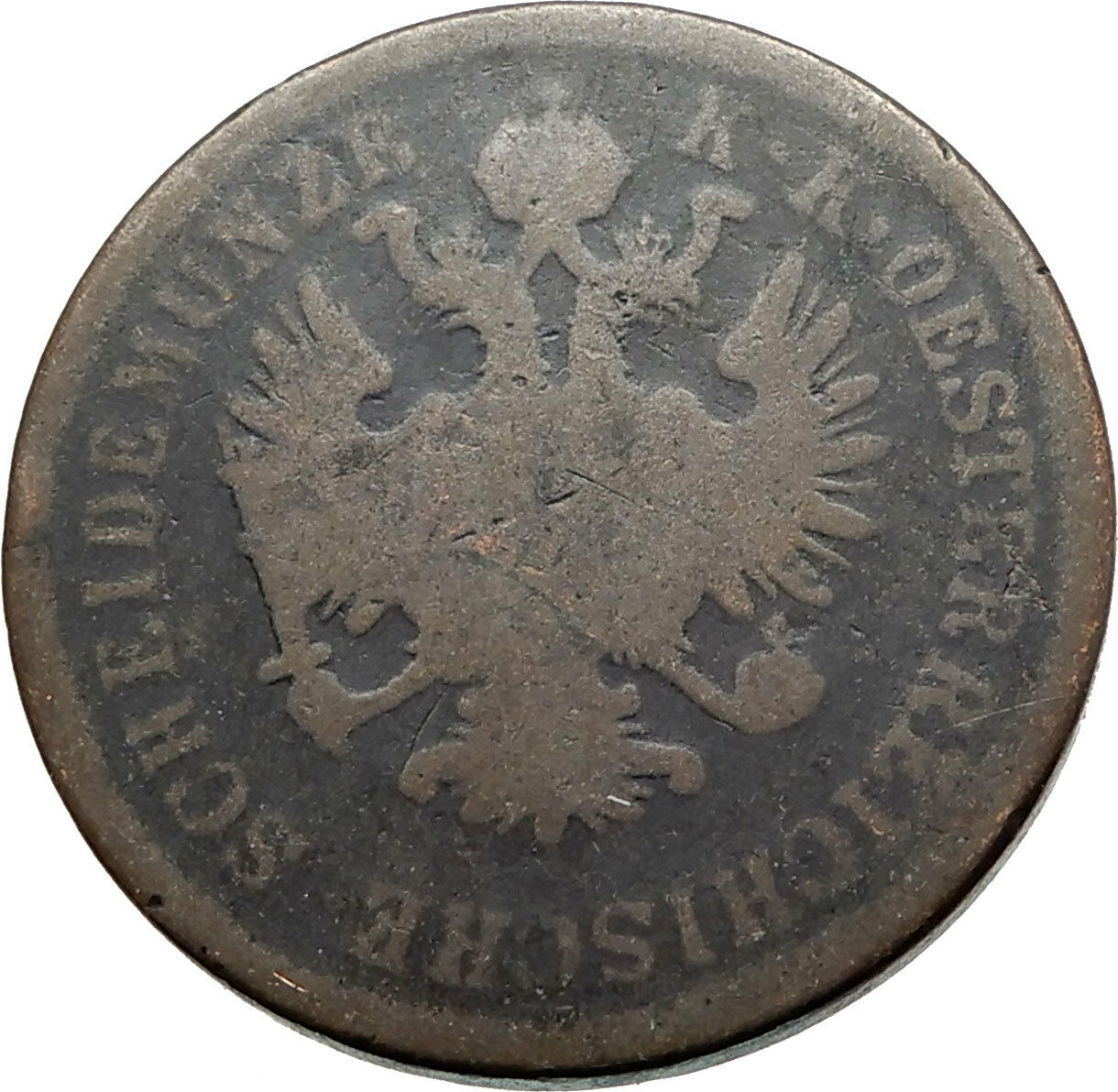 1861 AUSTRIA King Emperor Franz Joseph I Antique 4 Kreuzer Austrian Coin i74566