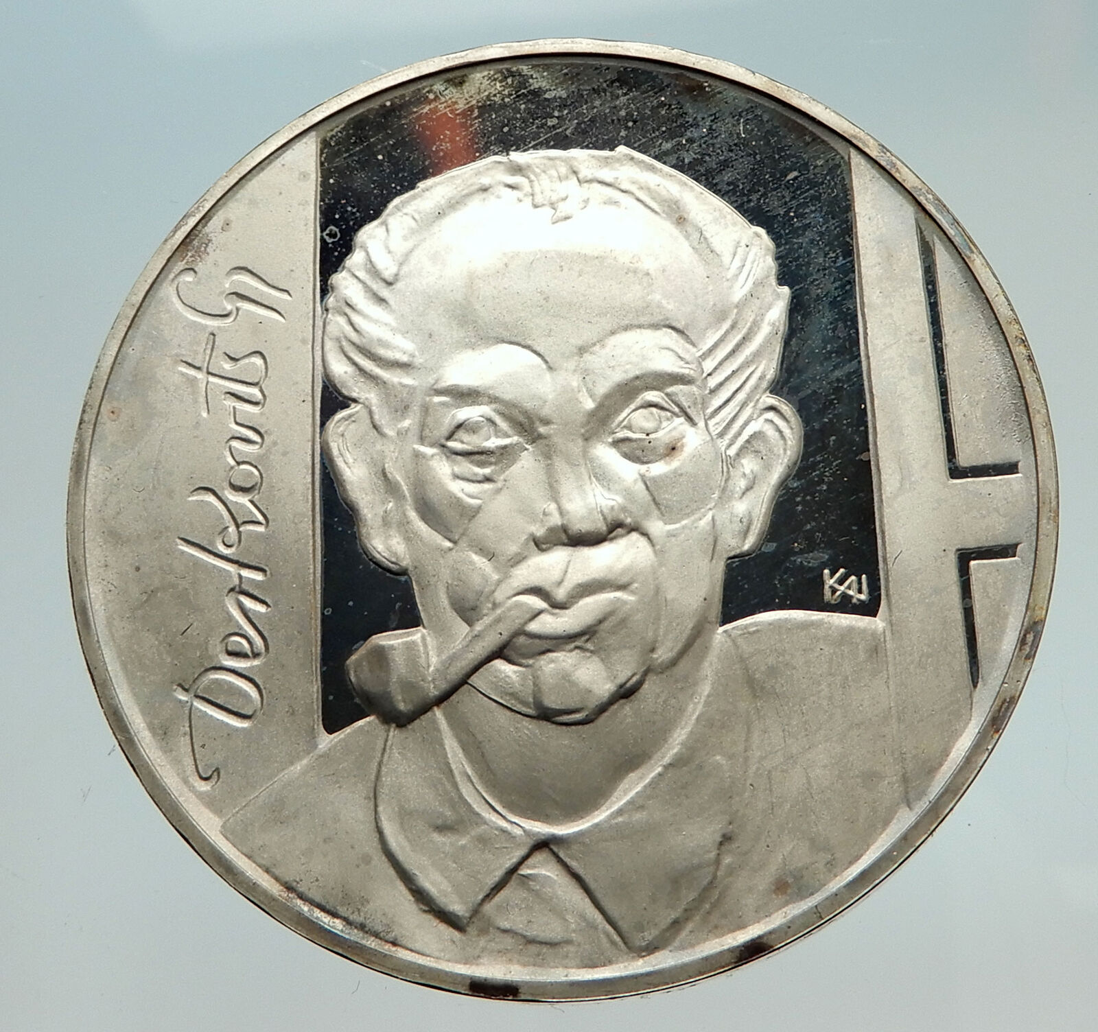 1976 HUNGARY Painter GUYLA DERKOVITS Antique Silver Proof 200 Forint Coin i74725