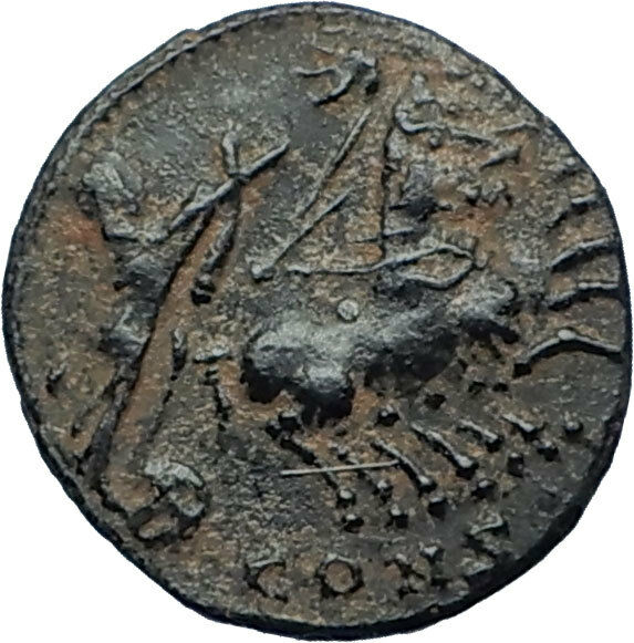 Saint CONSTANTINE I the Great CHARIOT to GOD HAND in HEAVEN Roman Coin i68174