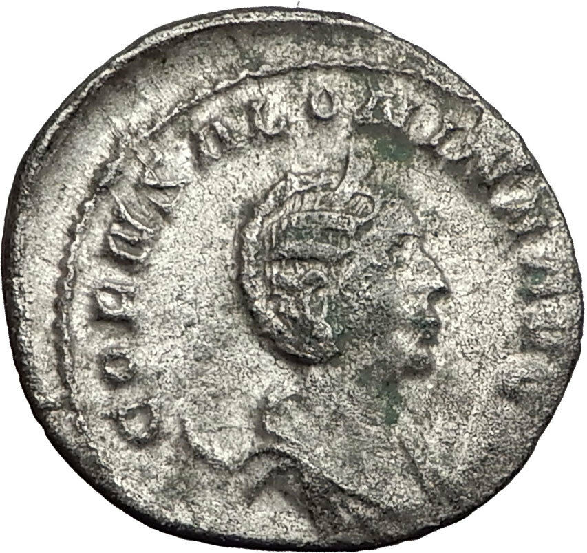 Salonina & Gallienus 255AD Authentic Silver Rare Ancient Roman Coin i58982