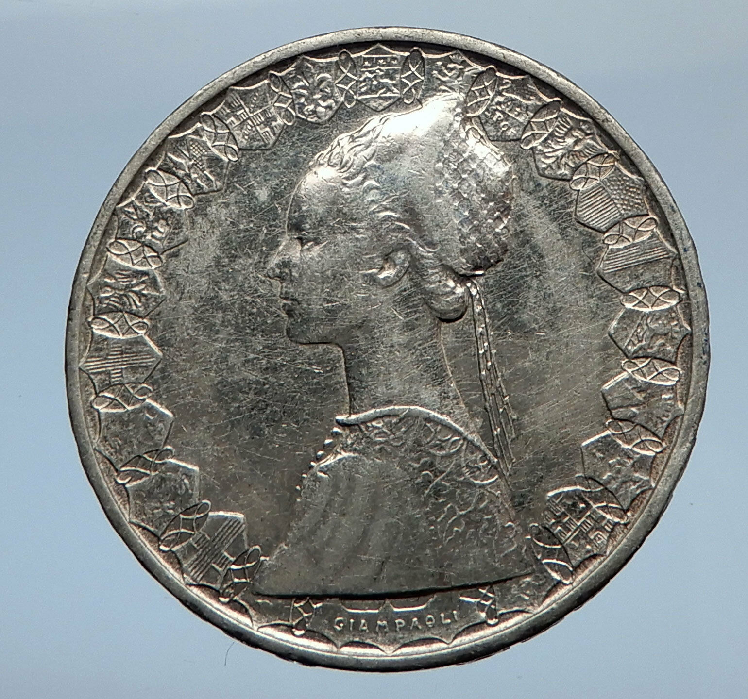 1961 ITALY - CHRISTOPHER COLUMBUS DISCOVER America SILVER Italian Coin i69350