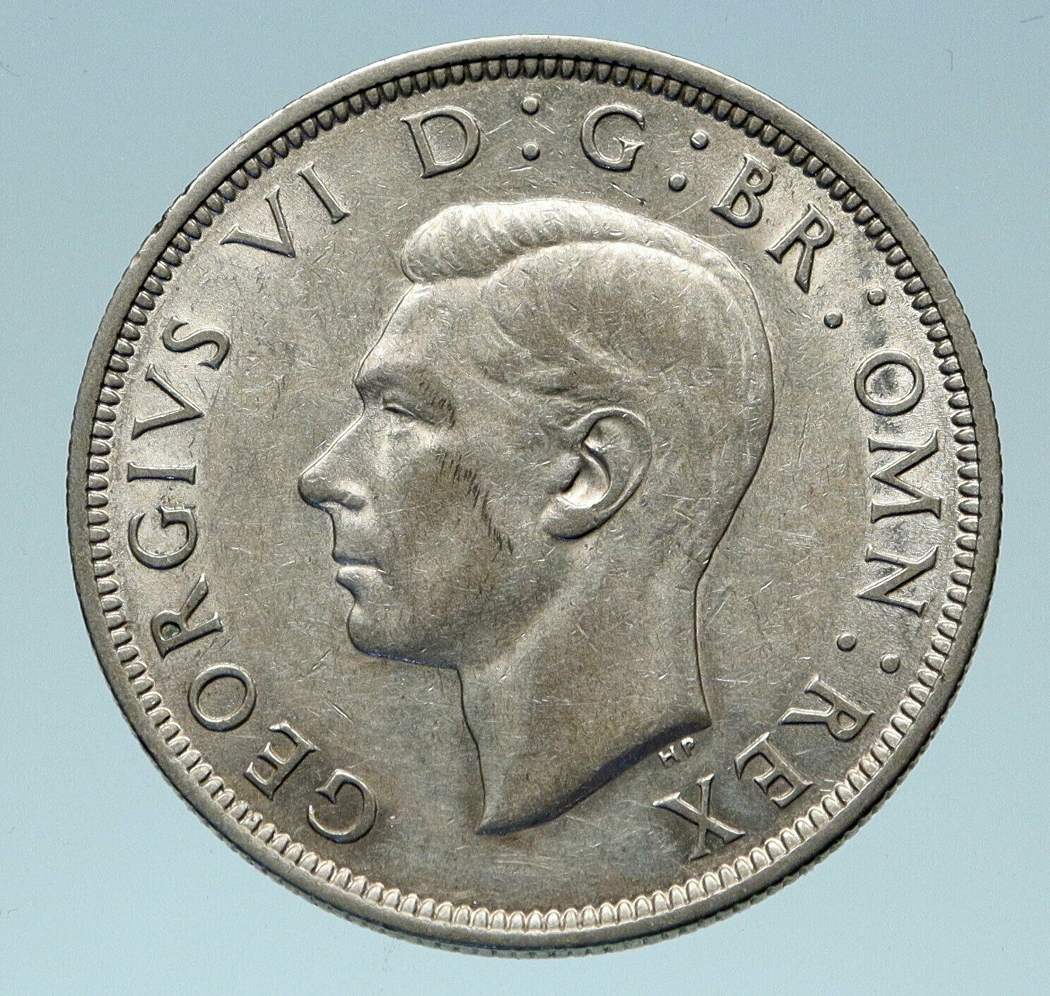 1942 Great Britain UK United Kingdom King George VI SILVER 1/2 Crown Coin i83076