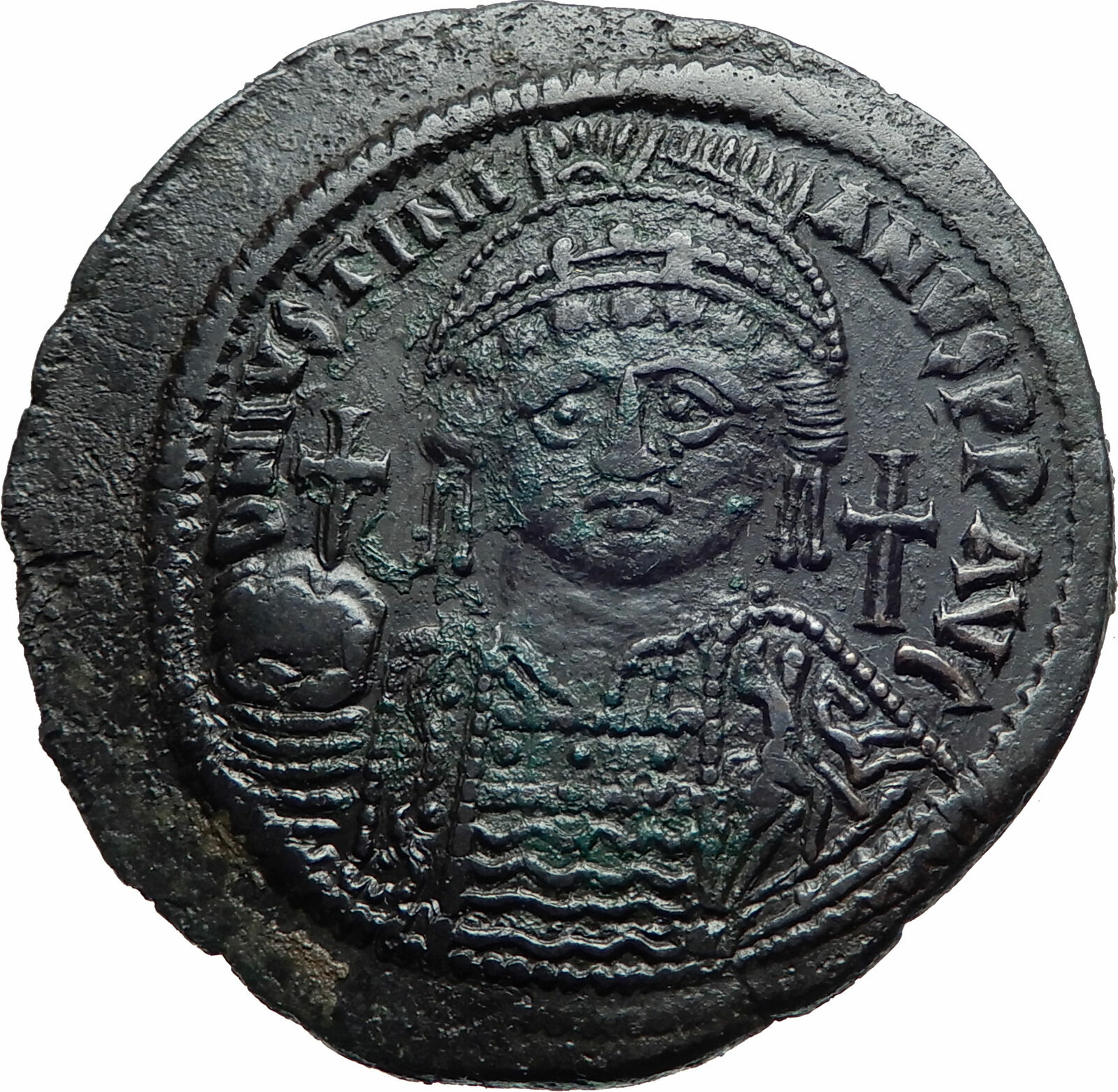 JUSTINIAN I the GREAT 539AD Ancient Constantinople Follis Byzantine Coin i82260