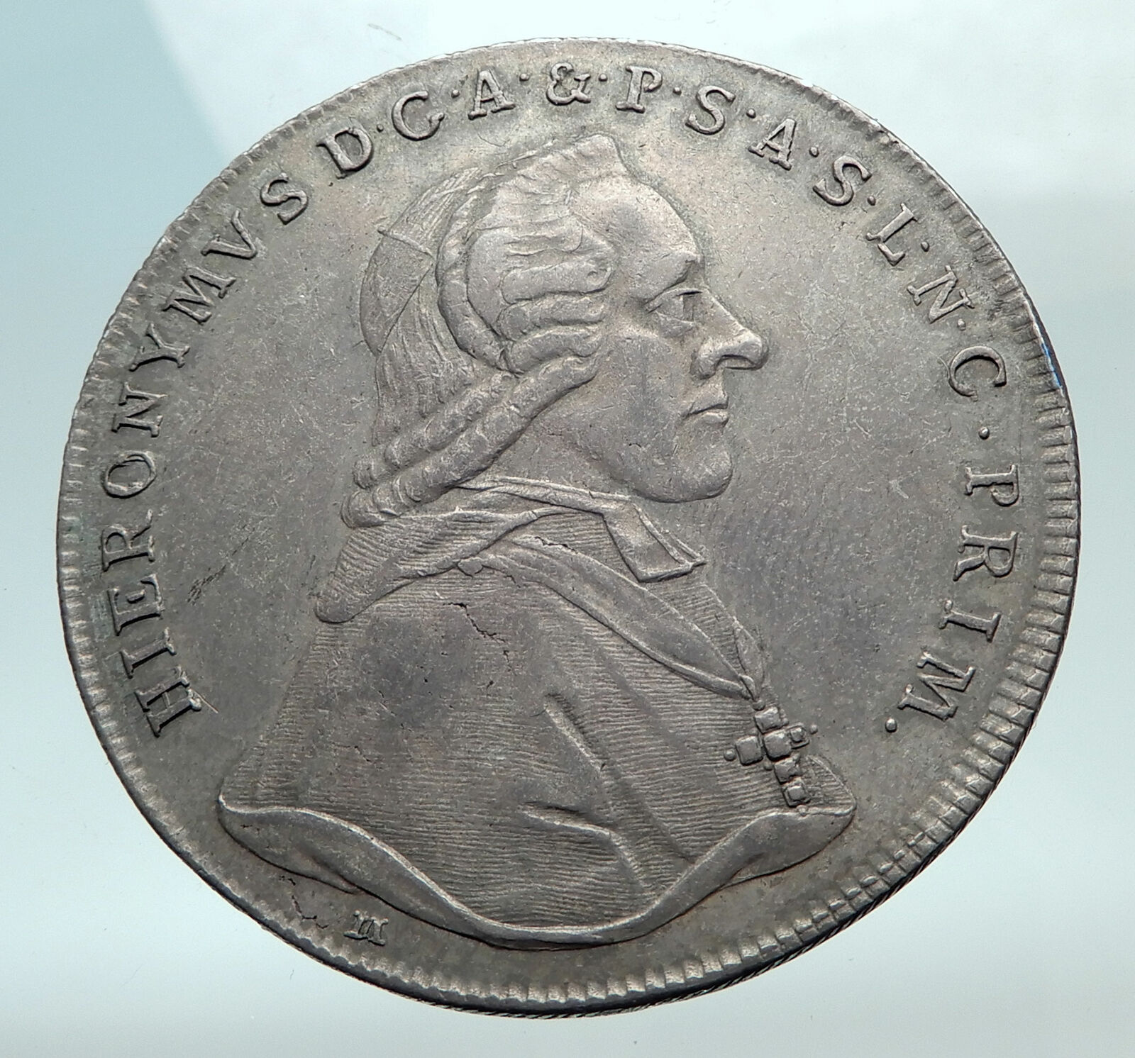 1790 AUSTRIAN SALZBURG Colloredo PATRON of MOZART Silver Thaler Coin i82261