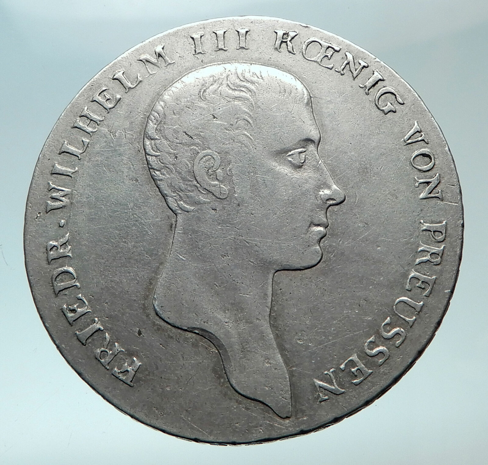 1814A Germany PRUSSIA KINGDOM King Wilhelm III Genuine Silver Thaler Coin i82441