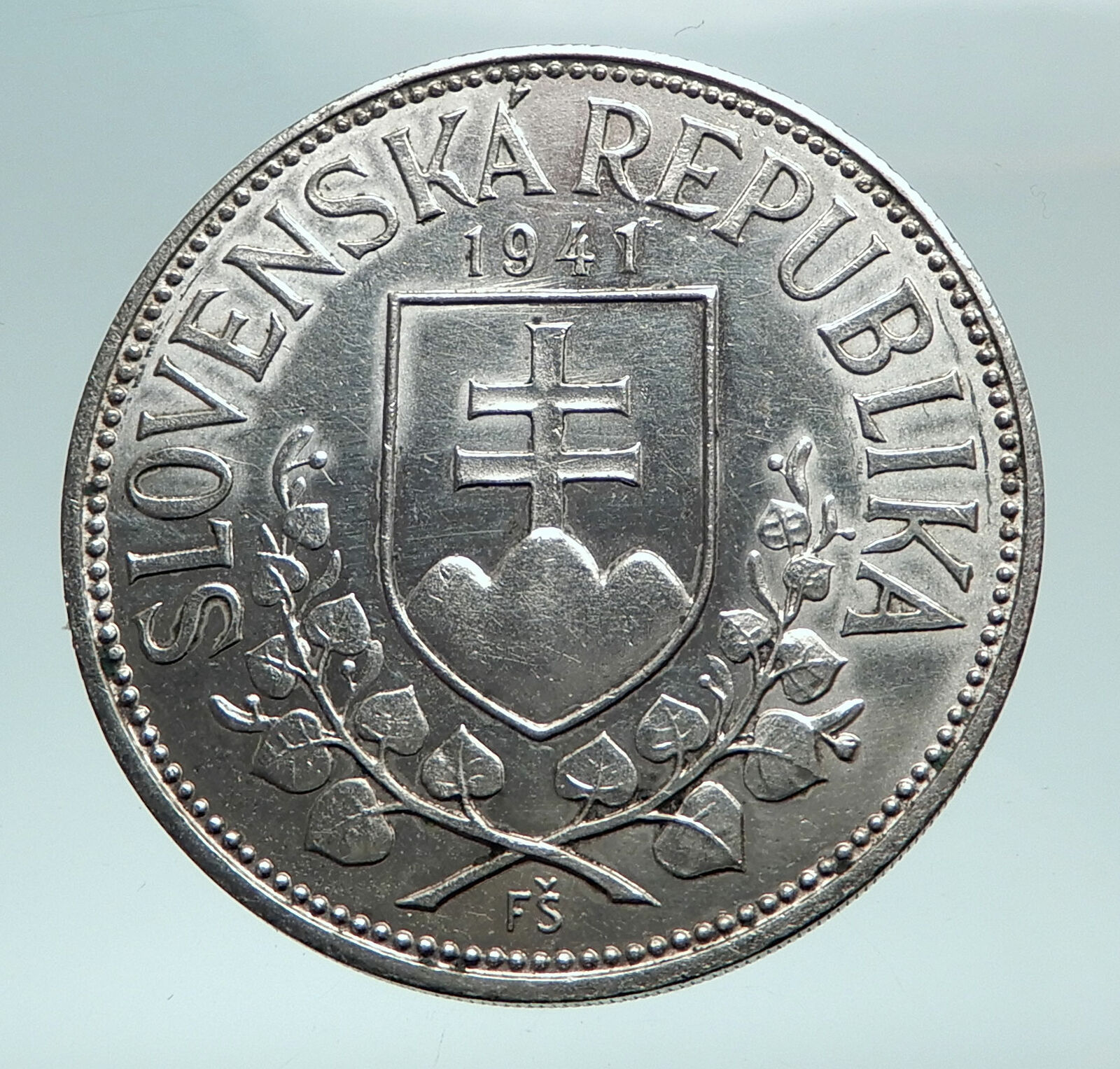 1941 SLOVAKIA Silver 20 Korun SAINT CYRIL AND METHODIUS Slovakian Coin i82483