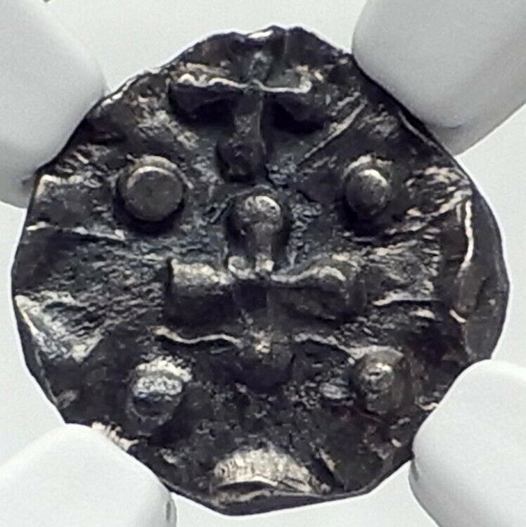 690-715AD ANGLO-SAXON Frisia Continental Silver Sceatt Coin of REDBAD NGC i82371