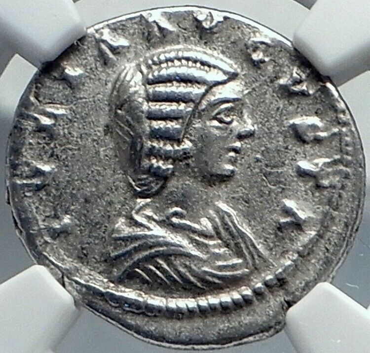 JULIA DOMNA Authentic Ancient 196AD Silver Roman Coin PUDICITIA NGC i82580