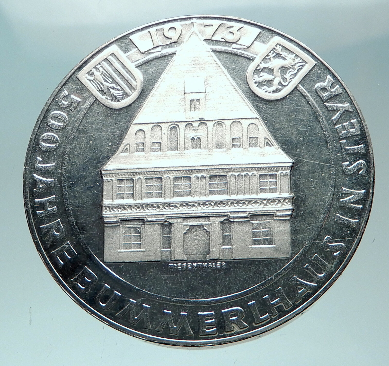 1973 AUSTRIA Bummerlhaus Architecture Silver 50 Shillings Austrian Coin i82676