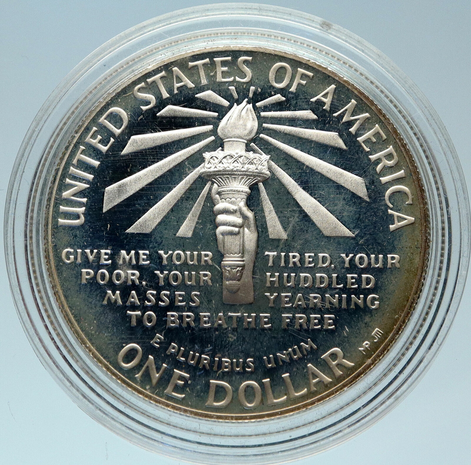 1986 UNITED STATES Ellis Island Statue of Liberty NY Proof Silver $ Coin i82928