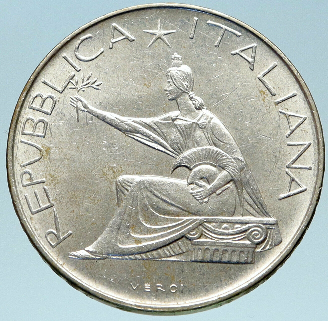 1961 ITALY Silver 500 Lire Coin ITALIAN UNIFICATION Rome Capital CHARIOT i82821