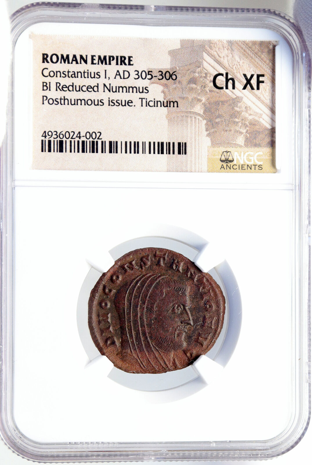 DIVUS CONSTANTIUS I Chlorus Memorial Altar Ancient 305AD Roman Coin NGC i82606