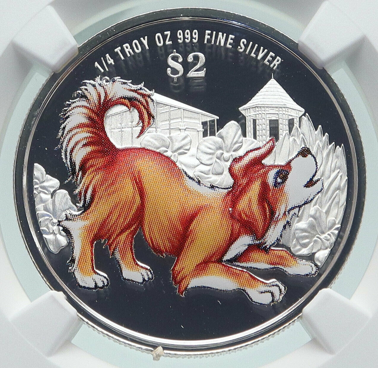 2018 SINGAPORE Lunar Series ASTROLOGY Color Dog Proof Silver $2 Coin NGC i86641