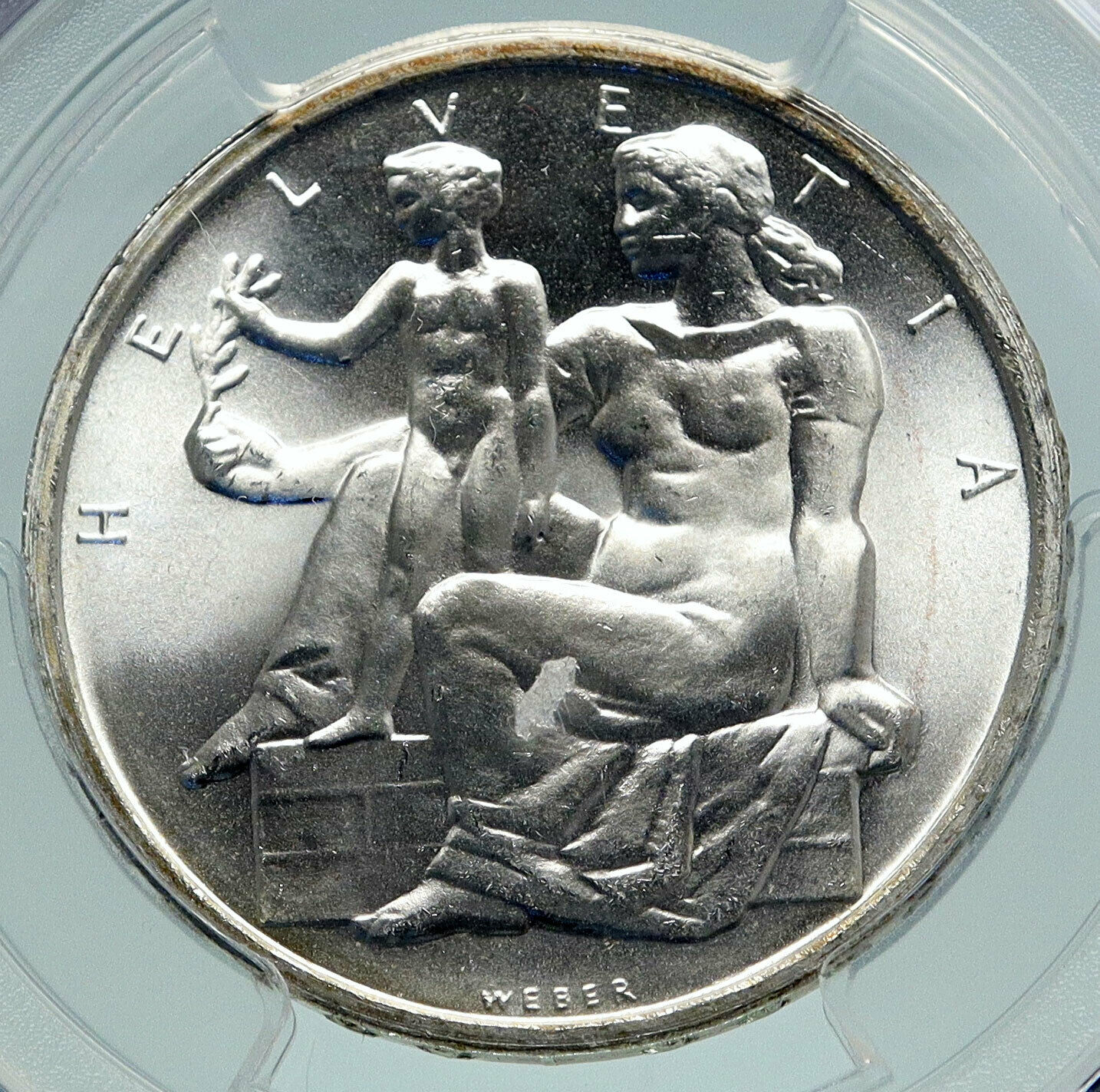 1948 SWITZERLAND Constitution Woman Child Silver 5 Franc Swiss Coin PCGS i86648