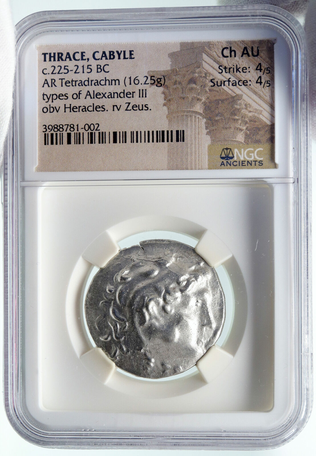 KABYLE KAVAROS THRACE King Silver Tetradrachm Greek Coin HERCULES NGC i86652