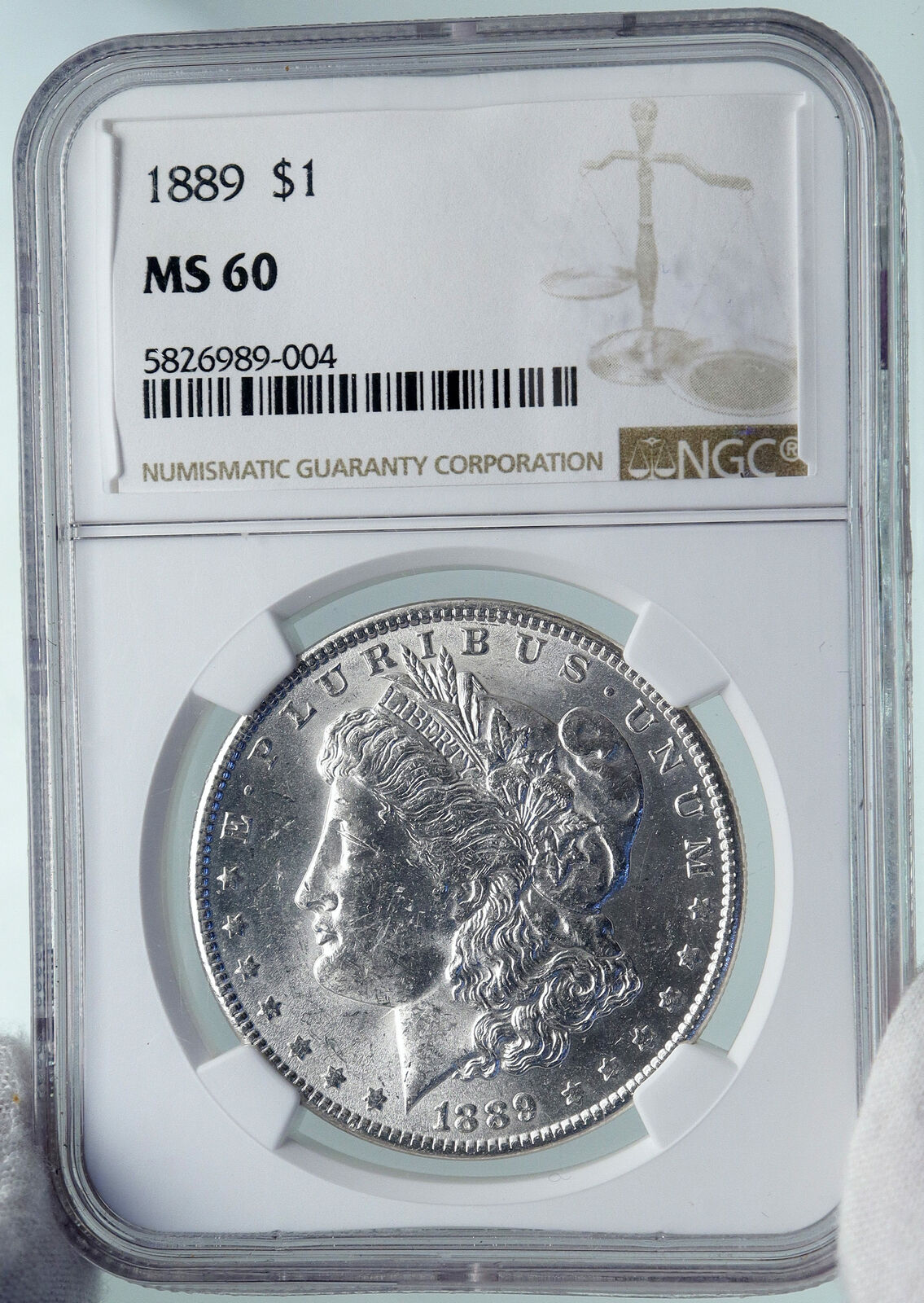 1889 UNITED STATES of America SILVER Morgan US Dollar Coin EAGLE NGC i87360