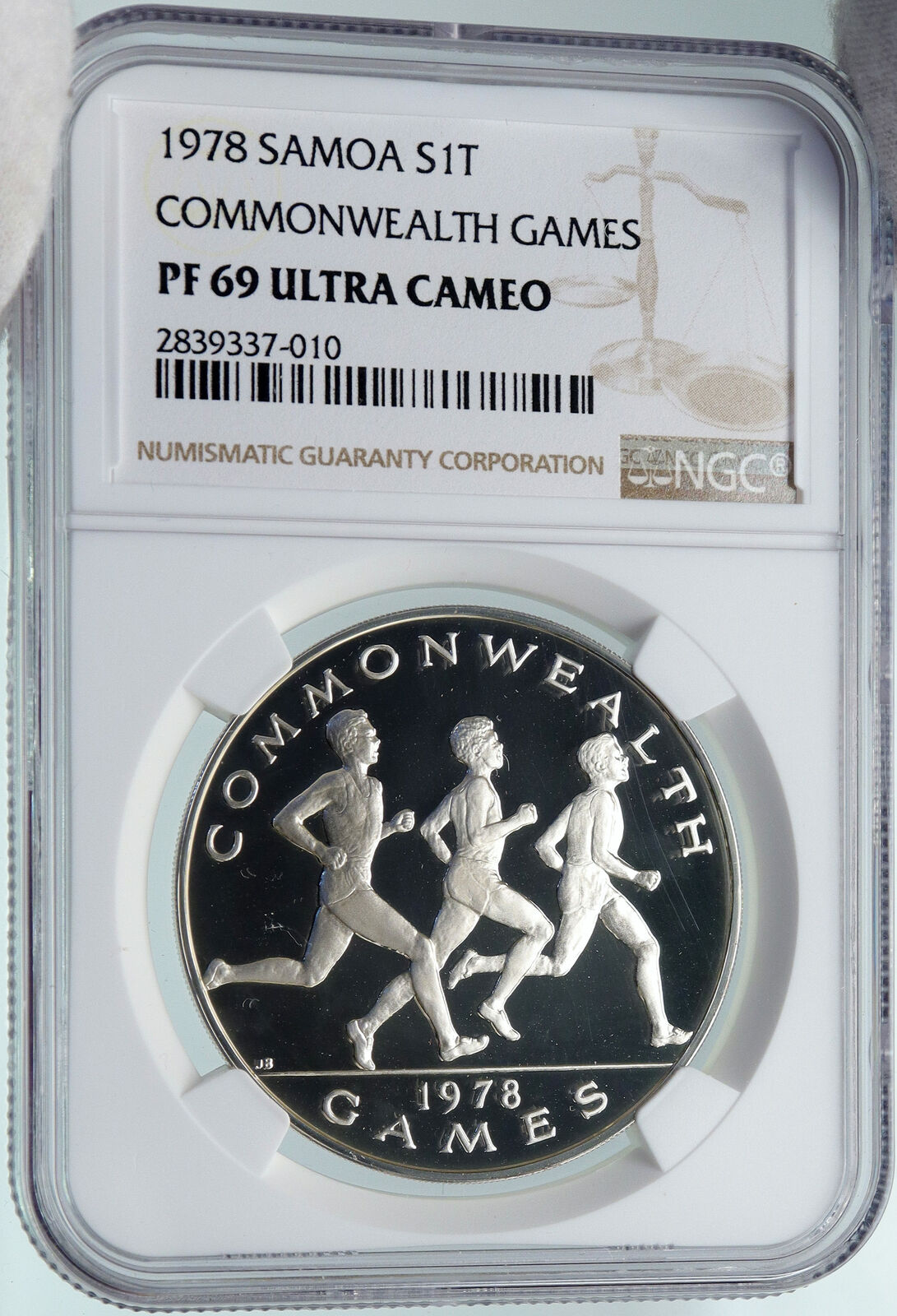 1978 SAMOA UK British COMMONWEALTH GAMES Old Proof Silver Tala Coin NGC i87426