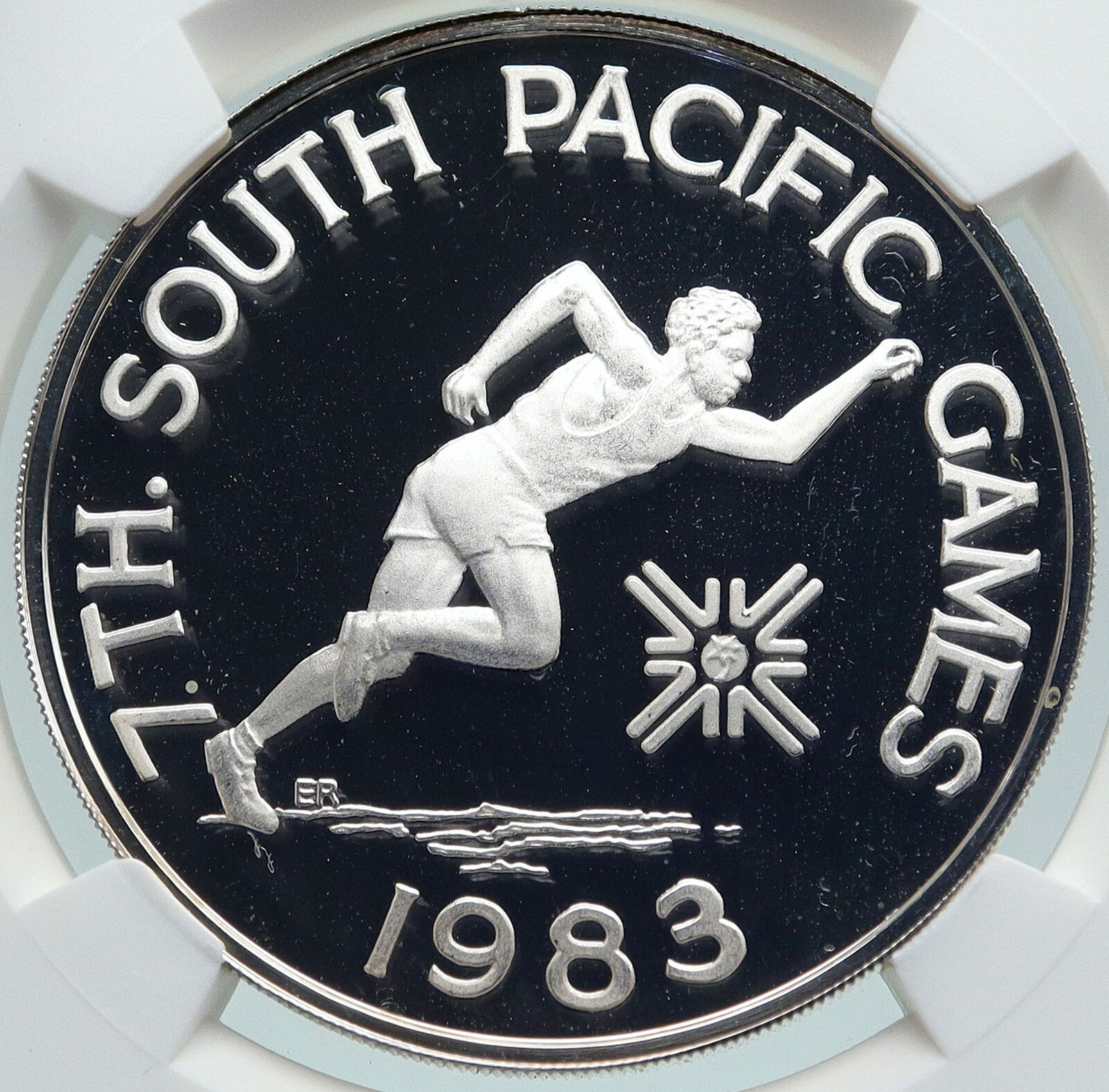 1983 SAMOA UK British SOUTH PACIFIC GAMES Proof Silver $10 Tala Coin NGC i87425