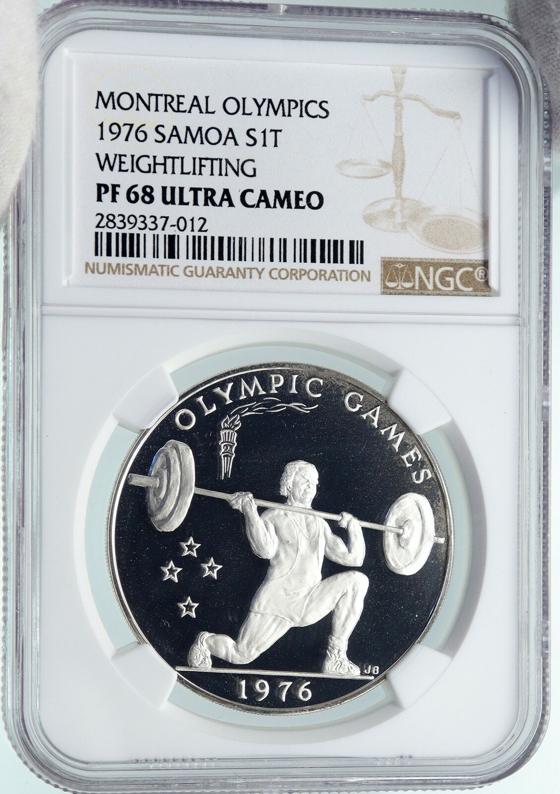 1976 SAMOA UK British COMMONWEALTH GAMES Old Proof Silver Tala Coin NGC i87428