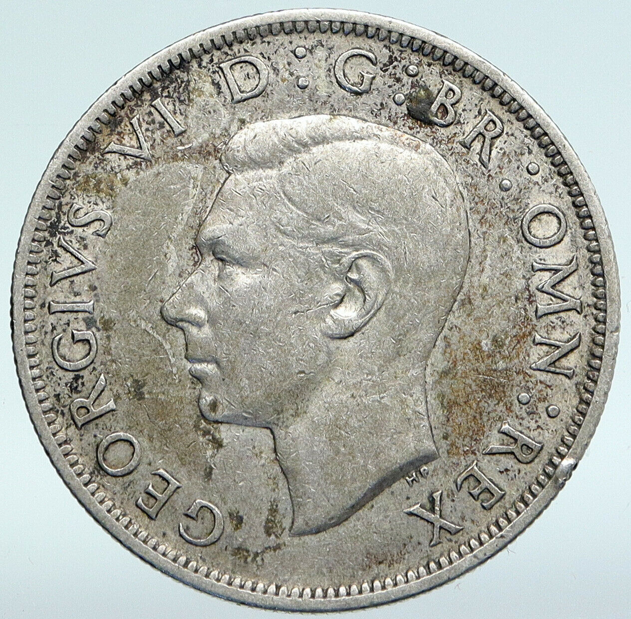 1942 Great Britain United Kingdom UK GEORGE VI Old Silver Half Crown Coin i89662