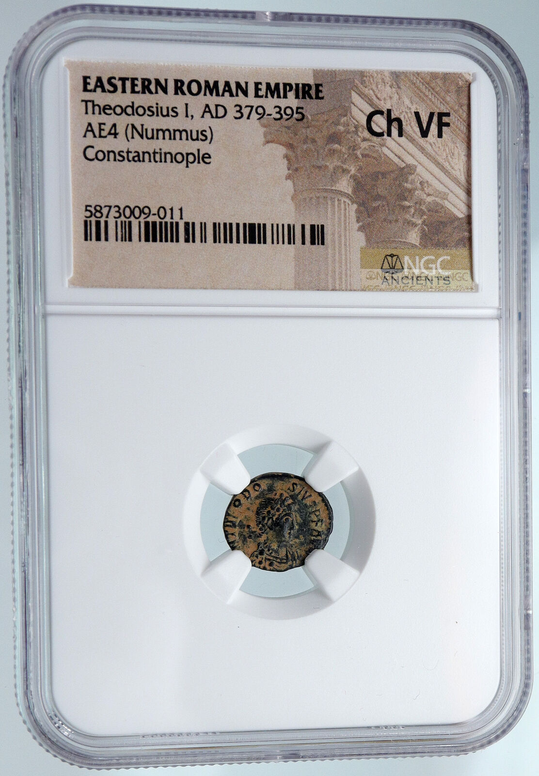 THEODOSIUS I the GREAT Authentic Ancient CHRISTIAN 388AD Roman Coin NGC i89508