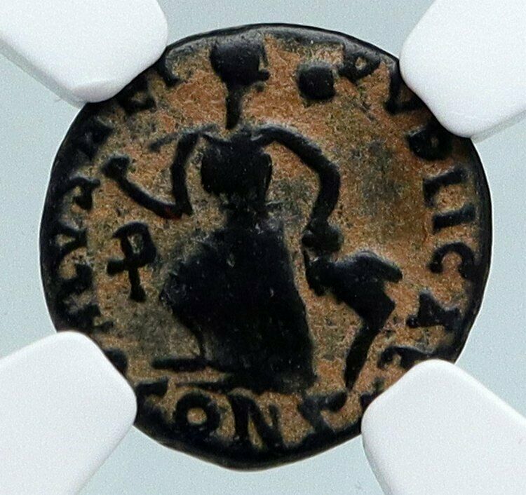 THEODOSIUS I the GREAT Authentic Ancient CHRISTIAN 388AD Roman Coin NGC i89510