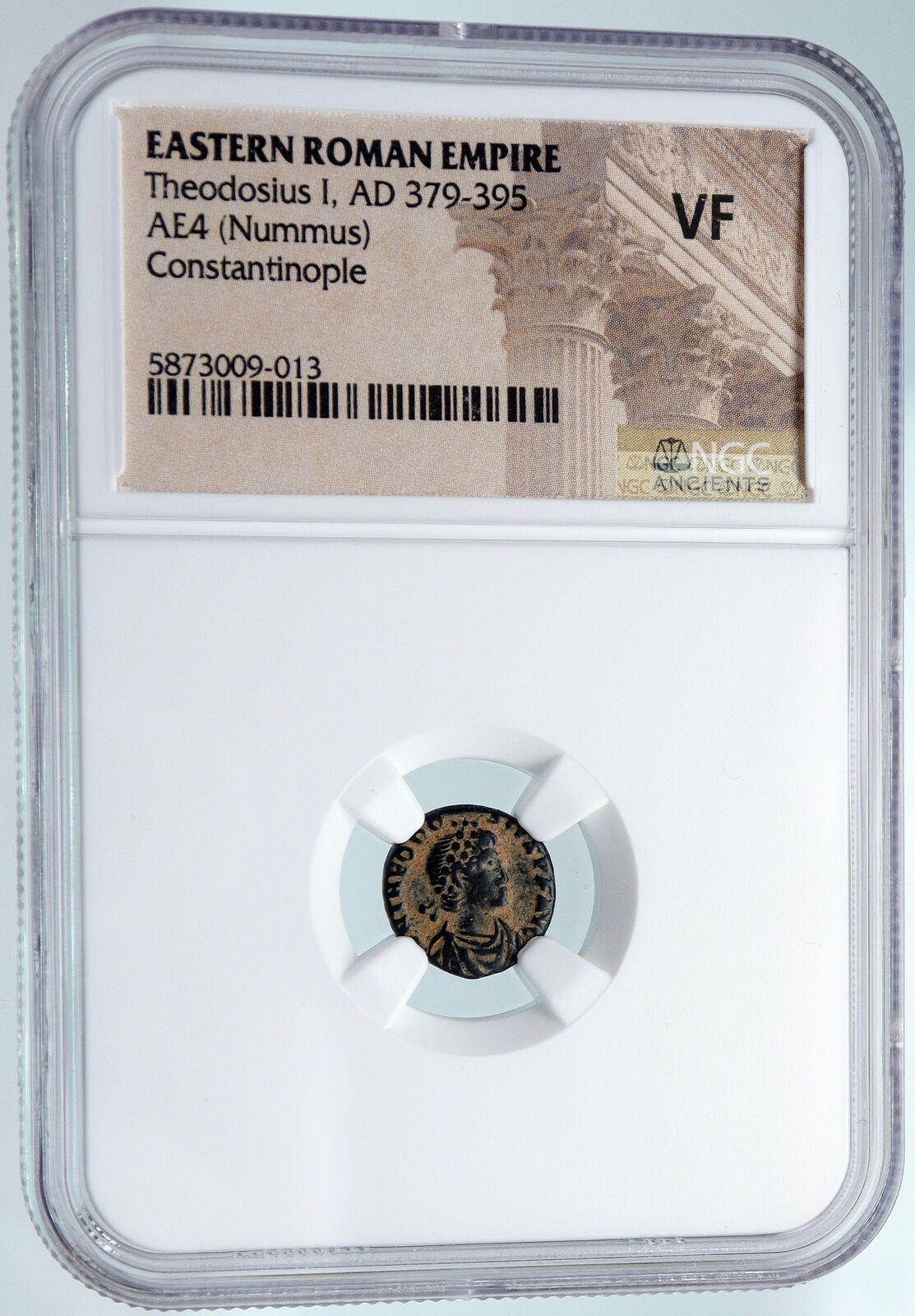 THEODOSIUS I the GREAT Authentic Ancient CHRISTIAN 388AD Roman Coin NGC i89510