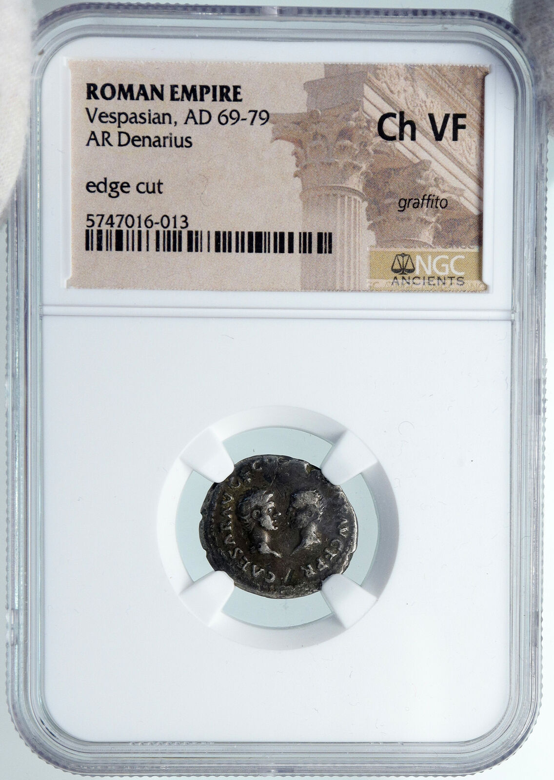 VESPASIAN Dynastic TITUS DOMITIAN Ancient 70AD Rome Silver Roman Coin NGC i88364