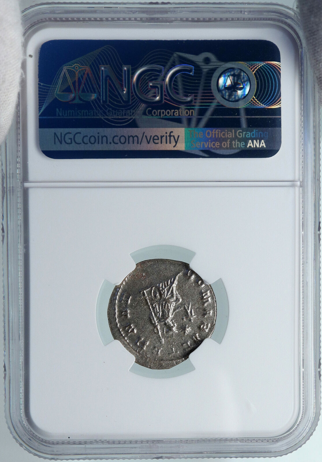 GALLIENUS Authentic Ancient 263AD Antioch Roman Coin ROMA VICTORY NGC i88362