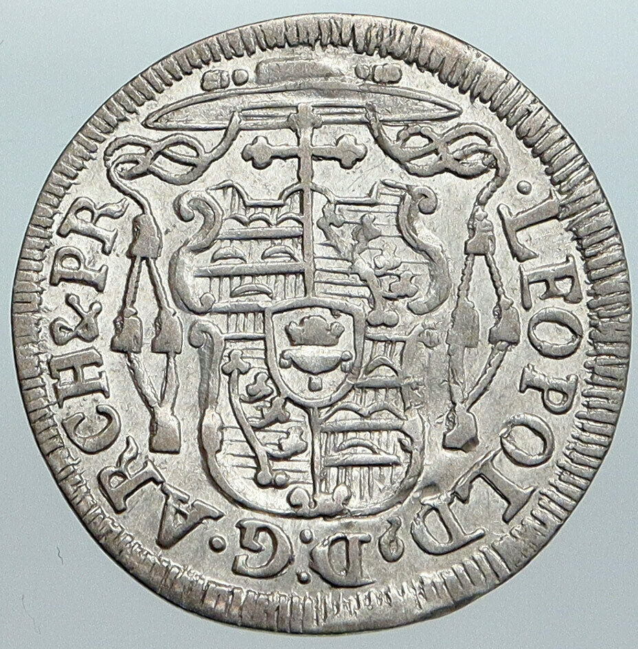 1729 AUSTRIA Salzburg PRINCE ARCHBISHOP ANTON FIRMIAN Silver 4 Krzer Coin i89045