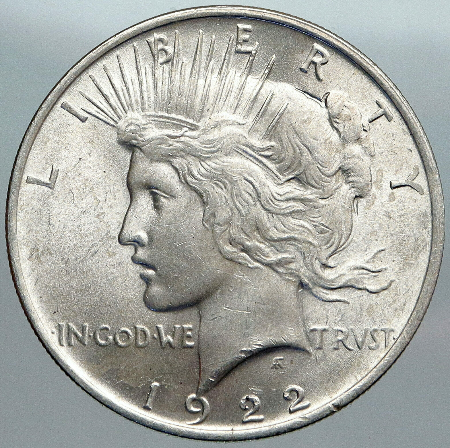 1922 USA United States LIBERTY EAGLE Vintage Silver OLD PEACE DOLLAR Coin i89050