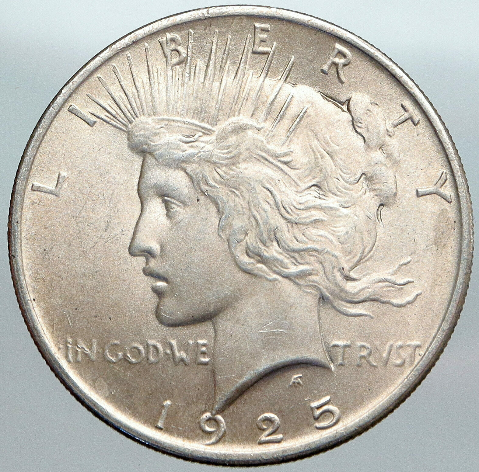 1925 USA United States LIBERTY EAGLE Vintage Silver OLD PEACE DOLLAR Coin i89051