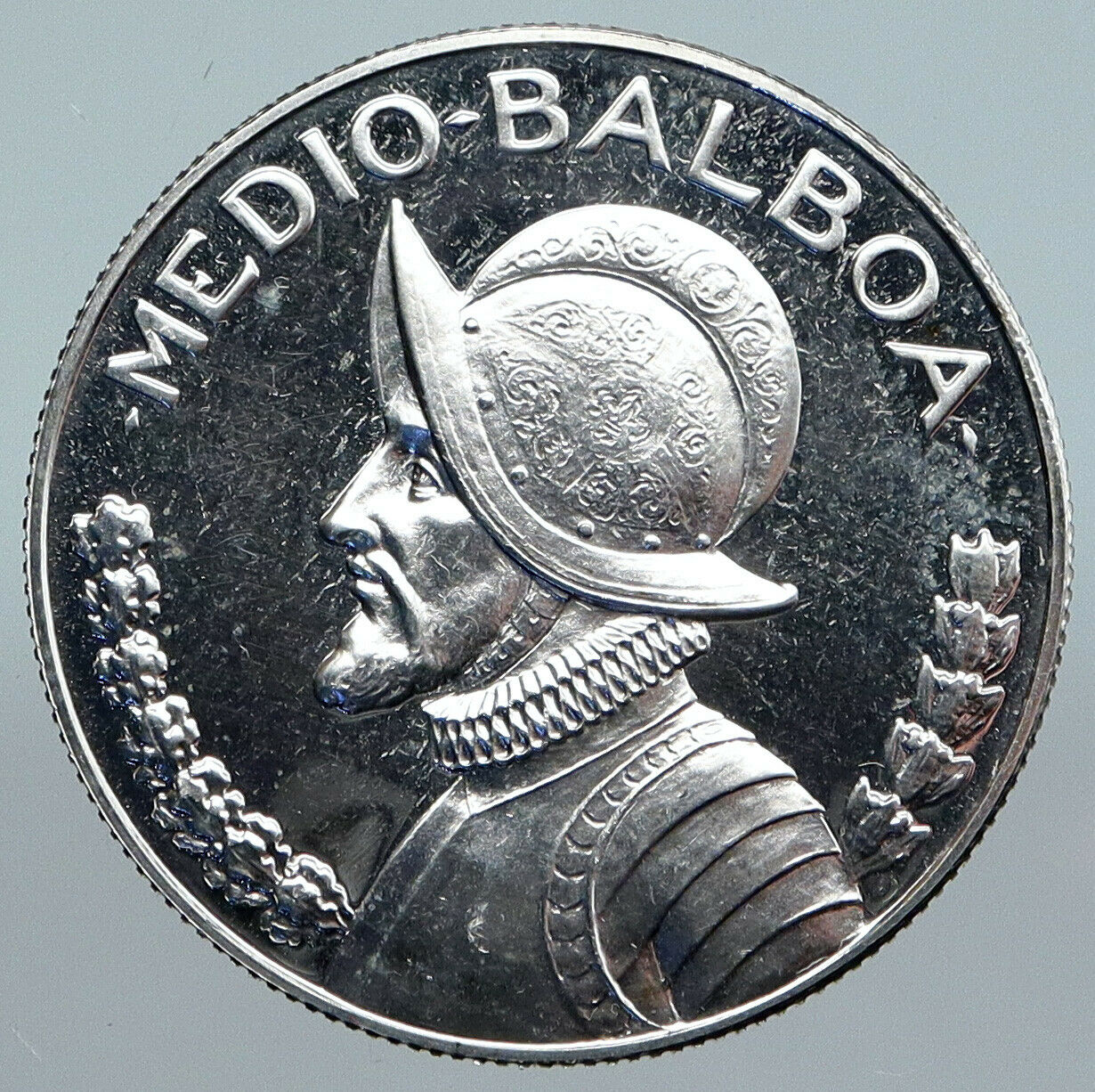 1971 PANAMA Spanish Conquistador Hero VINTAGE OLD Silver 1/2 BALBOA Coin i89953