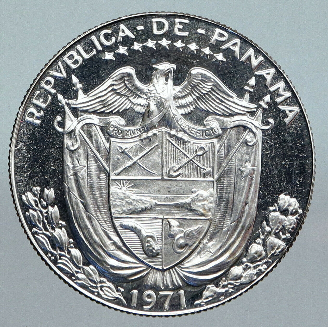 1971 PANAMA Spanish Conquistador Hero VINTAGE OLD Silver 1/2 BALBOA Coin i89953